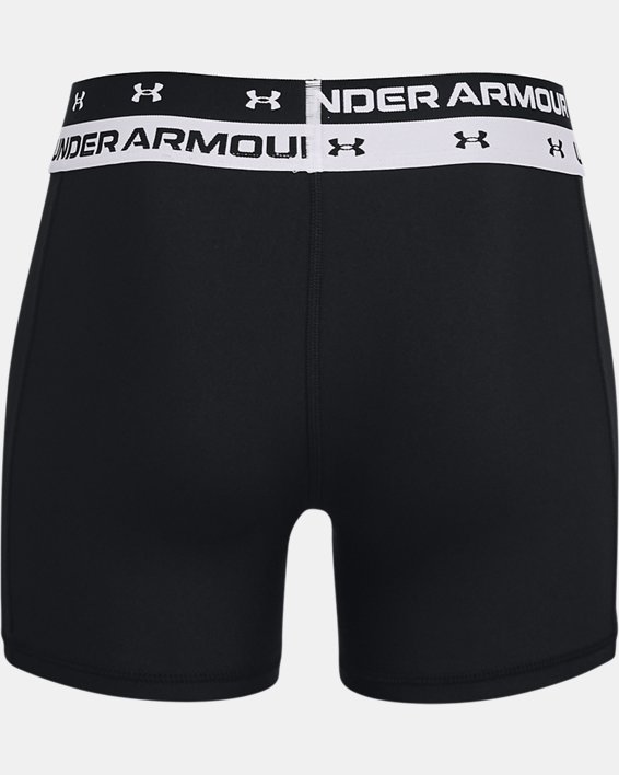 Girls' HeatGear® Armour Middy Shorts, Black, pdpMainDesktop image number 1